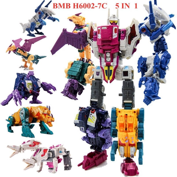 Robot de transFormación 5 en 1 para niños y adultos, Figura de acción de Anime, modelo de dinosaurio, deFormación, regalo