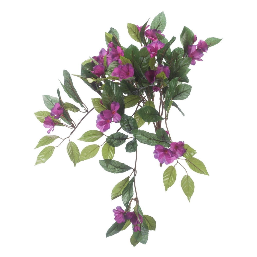 OakRidge Artificial Impatiens Hanging Stem Purple, 25” Long Faux