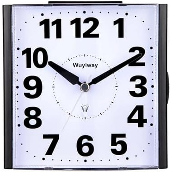 4.7" Large Analog Alarm Clock, Battery Operated, Readable for Seniors,Lighted on Demand and Snooze, Beep Sounds, Gentle Wake, Ascending Alarm, Easy Set (Black)$$Home Decor, Kitchen, & Other