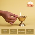 thumbnail image 3 of Shubhkart Brass Oil Lamp for Puja/ Burner/ Diya - Devas Diya (Engraved Floral, Medium), 3 of 4