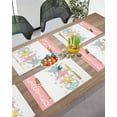 thumbnail image 3 of Easter Placemats Set of 4, Bunny Rabbit Ears Placemat for Dining Table Decorations, Flower Floral Spring Place Mats, Spring Table Mats for Kitchen Dinner Seasonal Holiday Party Decor, 3 of 6
