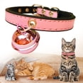 thumbnail image 2 of Small Dog Collars, Adjustable Leather Collar with Bell for Small Pets, Stylish and Functional Pet Collars, 2 of 9