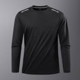 thumbnail image 2 of VSSSJ Men's Crewneck T-Shirts Long Sleeve Lightweight Plain Tees Moisture Wicking Casual Solid Color Loose Workout Athletic Tshirts Black XXL, 2 of 7