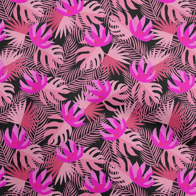 oneOone Velvet Pink Fabric Floral Sewing Material Print Fabric By The Yard 58 Inch Wide