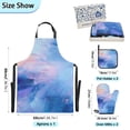 thumbnail image 3 of Azure Blue Marble 5 Pcs Kitchen Set Heat Resistant Oven Mitts and Non-Slip Pot Holders with Adjustable Cooking Apron, 3 of 6