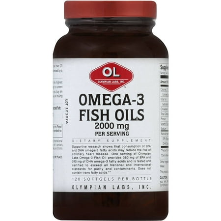 Olympian Labs oméga-3 huiles de poisson, 2000 mg, gélules, 120 CT