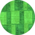 thumbnail image 1 of Ahgly Company Indoor Round Patchwork Green Transitional Area Rugs, 3' Round, 1 of 4