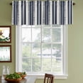 thumbnail image 4 of 2 Pack Valances for Windows, Navy Blue Geometric Window Valances for Living Room/Bedroom/Bathroom, Modern Stripes Art Farmhouse Light Filtering Kitchen Curtain Valance Window Treatment 60"W x18" L, 4 of 9