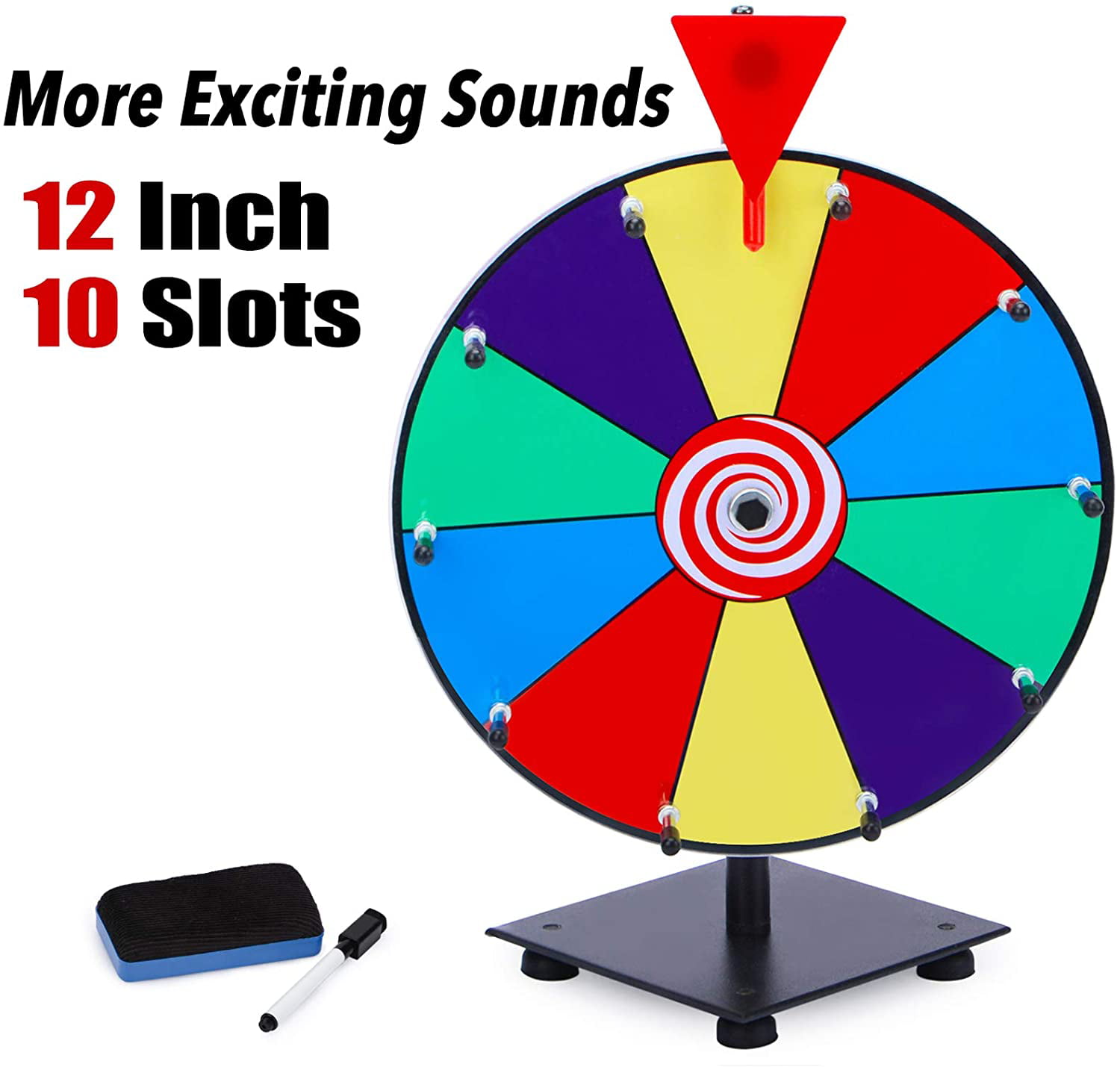 18" Tabletop Prize Wheel of Fortune Spin to Win Game 12 Slot Dry Erase Write On 