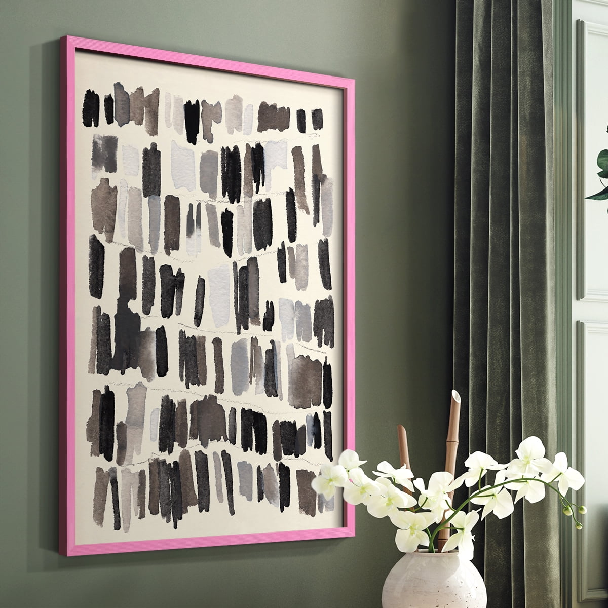 Chalk and Flint IV Framed Print in Pink Solid Wood Framed Print No Nail Hanging