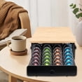 thumbnail image 4 of Porte-tiroir à gousse de café, 40 capacités faciles à nettoyer les capsules de café Organisateur de stockage de fer à bois compact robuste pour comptoir, 4 of 7