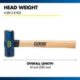 thumbnail image 2 of Estwing 4 lb Engineers Hammer with 14" Hickory Wood Handle, 2 of 6