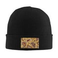 thumbnail image 2 of ZICANCN Ethnic Paisley Orange Swirl Knit Beanie Hat, Winter Cap Soft Warm Classic Hats for Men Women, Black, 2 of 8