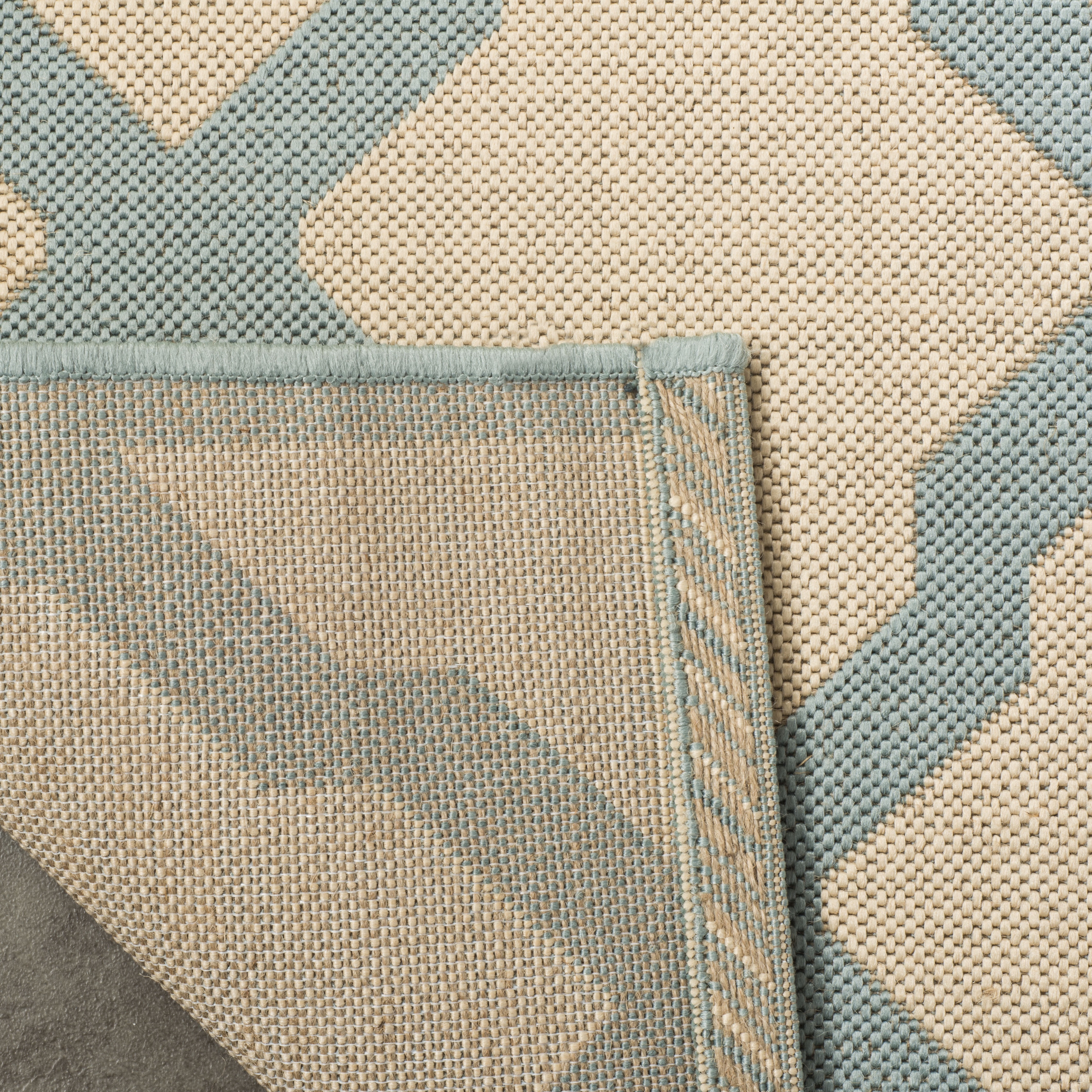 Safavieh Linden Gamal Geometric Indoor/Outdoor Area Rug, Cream/Aqua, 6'7" x 6'7" Square