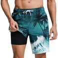 thumbnail image 2 of DPTALR Men's Hawaiian Style Printed Casual Beach Shorts with Drawstring, Pockets & Inner Lining,Multicolor,Big and Tall Men XL, 2 of 6