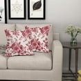 thumbnail image 6 of Red Floral Block Print Pillow Covers 16x16 Inch Set of 2, Vintage Floral Spring Decorative Throw Pillow Cases Boho Cushion Covers Rustic Decoration Gift Farmhouse Home Sofa Couch Bedroom Decor, 6 of 7