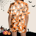 thumbnail image 7 of Yuncity Women Halloween Loungewear Comfortable Round Neck Design With Decorative Pattern Fall Winter Casual Cozy Cute Pajama Sets Orange M, 7 of 7