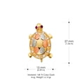 thumbnail image 3 of 14K Tri Color Gold Cubic Zirconia CZTurtle Charm Pendant with 3.1mm Figaro 3+1 Chain Necklace - 24", 3 of 6