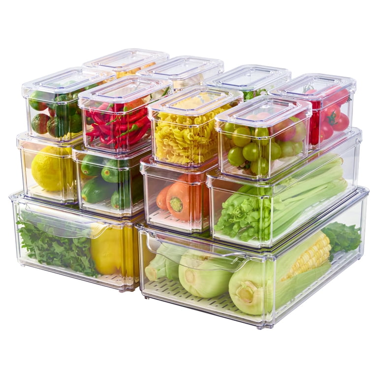 Mibote 14-Pack Refrigerator Organizer with Stackable Bins photo 1