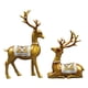 thumbnail image 1 of Decoración de escultura de 2 piezas - Decoración del hogar de estilo nórdico Oro Zulema Estatua de escultura de ciervos, 1 of 8