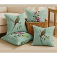 thumbnail image 6 of Vargottam 20x20 Inch Cushion Covers Set of 4 - Premium Cotton, Floral & Bird Print, Reversible Printed Pillow Covers with Concealed Zipper - Green, 6 of 7