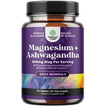 Magnesium Glycinate 500mg per serving with Ashwagandha Root - Calming Supplement for Women and Mens Bone Health Immunity Mood Support Heart Health and Muscle Recovery Mineral Supplement