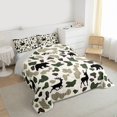 thumbnail image 3 of Feelyou Bear Deer Queen Comforter Set, Green Retro Camouflage Bedding Comforter Set, 3pcs, 3 of 8