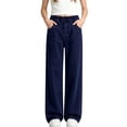 thumbnail image 2 of Plebaso Girls Boys Casual Straight Leg Jeans High Elastic Waist Stretch Pants Comfortable Fashion Denim Pants, 2 of 5