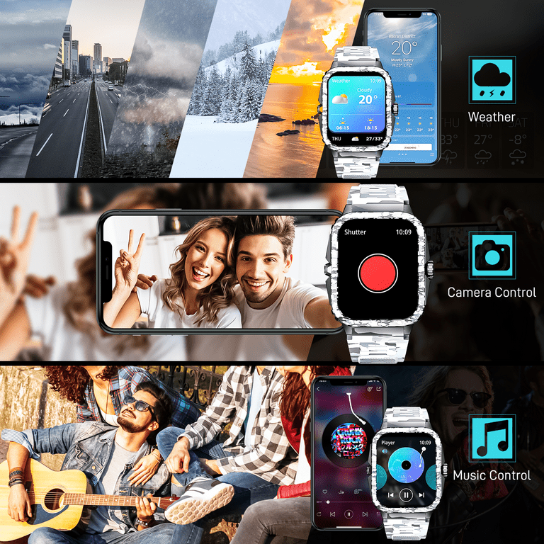 EIGIIS KT71 Smart Watch for Men, 1.96'' Big Screen 3ATM Waterproof