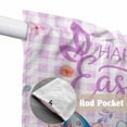 thumbnail image 4 of Easter Gnomes Bunnies Swag Curtains for Kitchen/Bedroom/Living Room, Spring Easter Eggs Floral Purple Plaid Scalloped Curtains 63 Inch Long, Window Swag Topper Curtains Valances 2 Panels Set 36"x63", 4 of 8