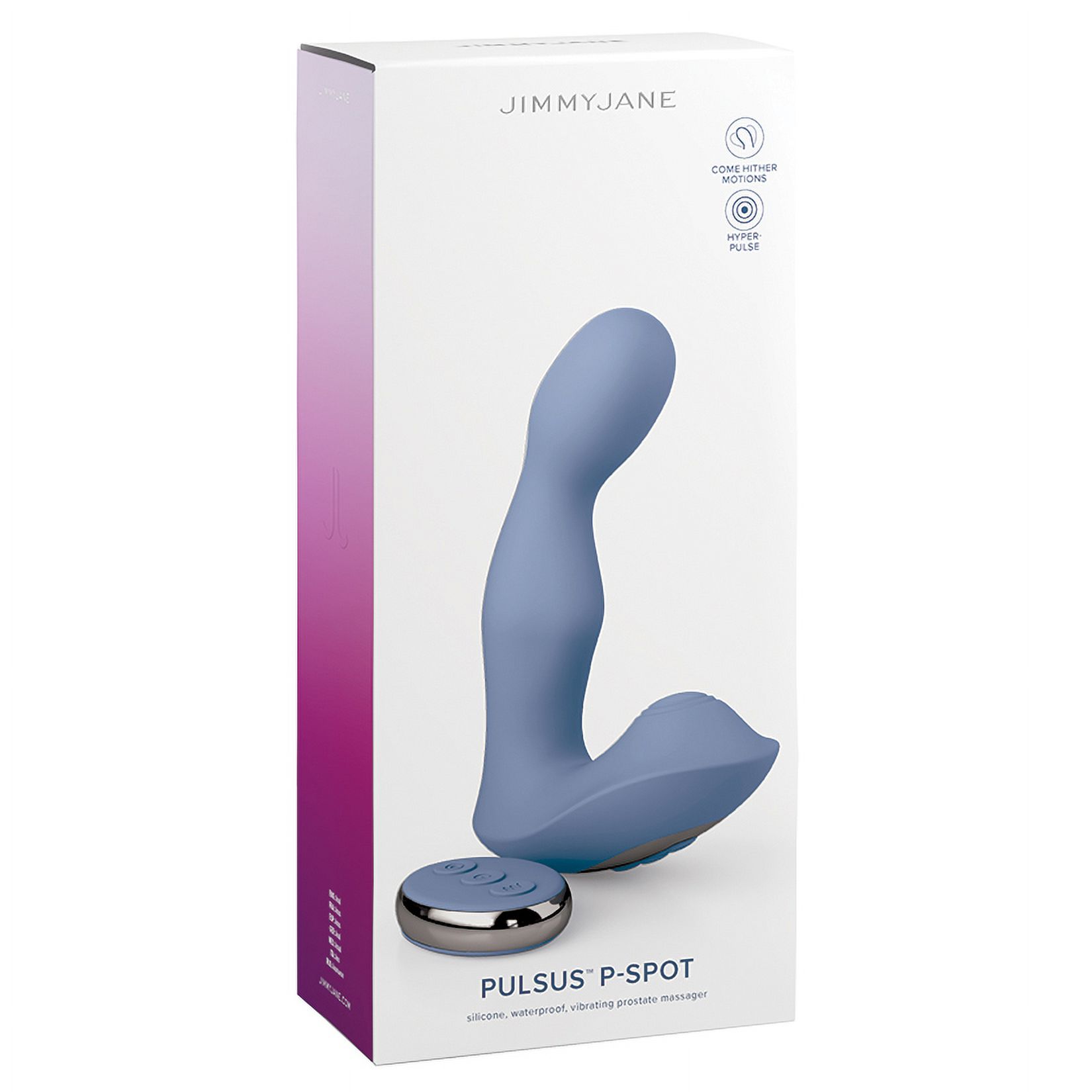 JimmyJane Pulsus P-Spot Vibrating Silicone Anal Sex Toy with Remote Control, Blue