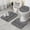 Black Geometric Diamond, variant on Blue Floral and Petal Pattern Bathroom Rugs Sets 3 Piece,Toilet Cover Set,Absorbent Non Slip Bathroom Mats Sets with U-Shaped Contour Rug Toilet Rug Set