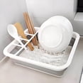 thumbnail image 4 of Lunxisen 4 Pcs Kitchen Foldable Dish Drainer Retractable Storage Rack Space Saving Tableware Organizer for Countertop, 4 of 7