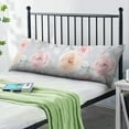 thumbnail image 2 of Bloom Body Pillow Cover 20x54 - Floral Print Watercolor Long Pillow Case with Invisible Zipper - Soft Full Body Pillow Protector - Machine Washable Cozy Slipcover for Sleeping, 2 of 7