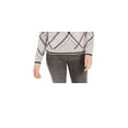 thumbnail image 3 of Charter Club Women's Plaid Crewneck Sweater Gray Size Large, 3 of 3