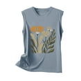 thumbnail image 5 of Summer Tank Tops For Women Plus Size Causal Loose Printing Crew Neck Sleeveless Workout Athletic Lightweight Pullover Tops Under $7 Gray S, 5 of 5