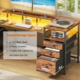 thumbnail image 6 of Satifur Computer Desk with 4 Drawers, 60 Inch Reversible Desk with Led Lights & Power Outlet, Home Office Desk with File Drawer & Monitor Stand, Rustic Brown, 6 of 9