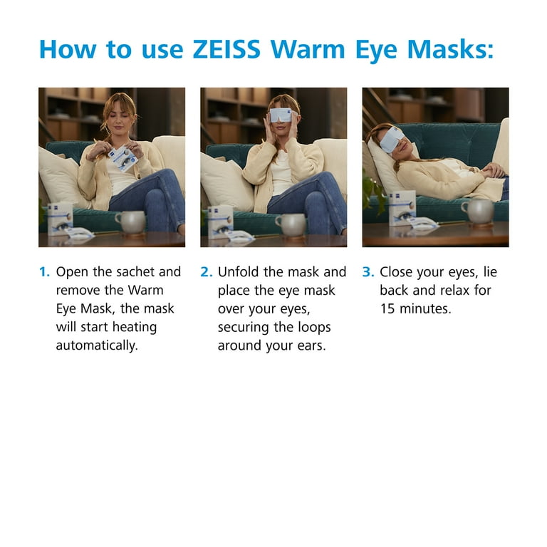 ZEISS Dry Eye Relief Warm Compress Heated Eye Masks, 4 Pack