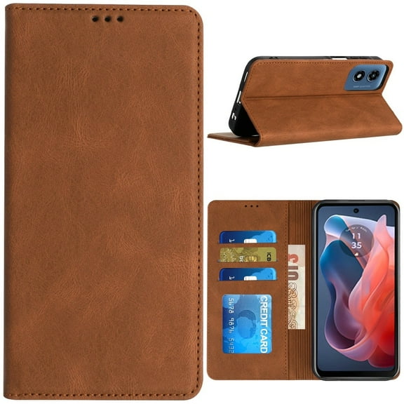 Moto G Play 2024 Vegan Leather Wallet Case - Black