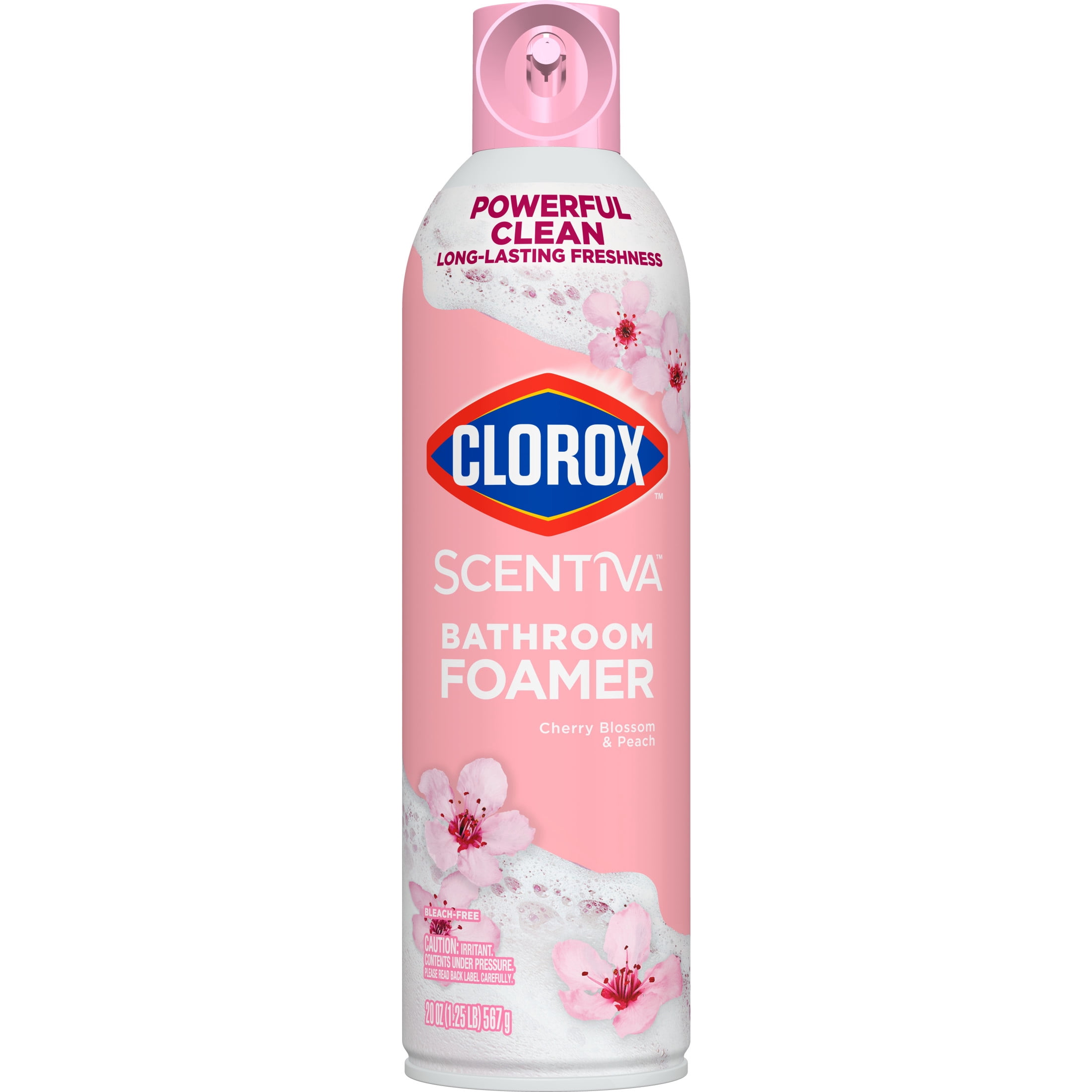 Clorox Scentiva Bathroom Foamer, Cherry Blossom and Peach, 20 Ounces