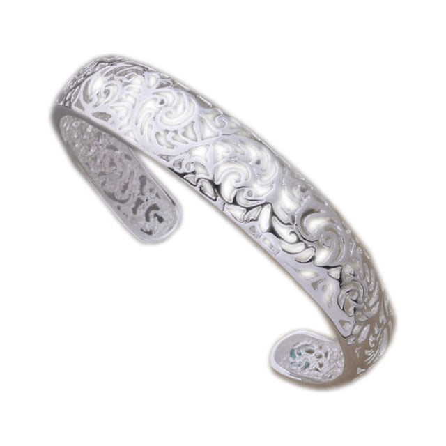 Guardurnaity Brazalete femenino, con apertura chapada en plata, joyería hueca, regalos para novia, pulseras, trabajos diarios informales de boda Ropa, zapatos y accesorios Miscelánea
