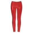 thumbnail image 7 of UVEASISHA Women's Faux Leather Leggings High-Waisted Stretchy Athletic Tights Night Out Fashion Events Carnival Party Skinny Pants with Pockets Red XXL, 7 of 7