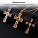 thumbnail image 5 of Collar cruzado Qarigey de múltiples capas Fe religiosa Negro AP017299-03, 5 of 6