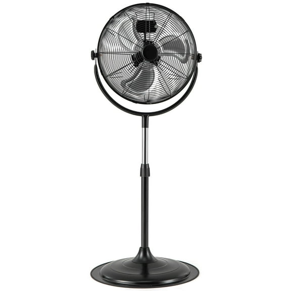 Costway 18" High Velocity Standing Fan with 3 Speeds 360° Tilt & Adjustable Height for Home Office Black