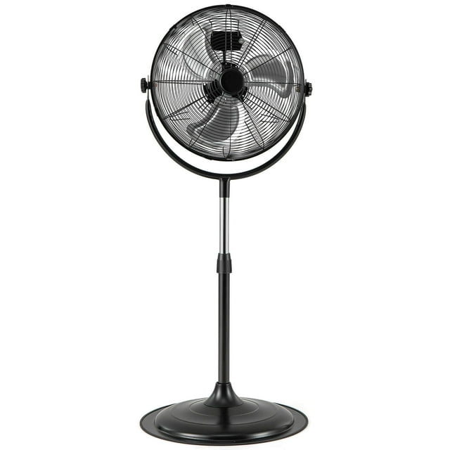 Costway 18" High Velocity Standing Fan with 3 Speeds 360° Tilt & Adjustable Heigh for Home Office Black