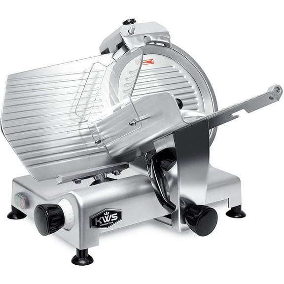 KWS Premium Commercial 420w Electric Meat Slicer 12" Stainless Steel Blade, Frozen Meat/ Cheese/ Food Slicer Low Noises