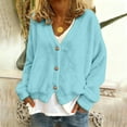 thumbnail image 2 of Womens V Neck Button Down Cardigan Cozy Soft Plush Oversized Longline Open Front Sweater, 2 of 5