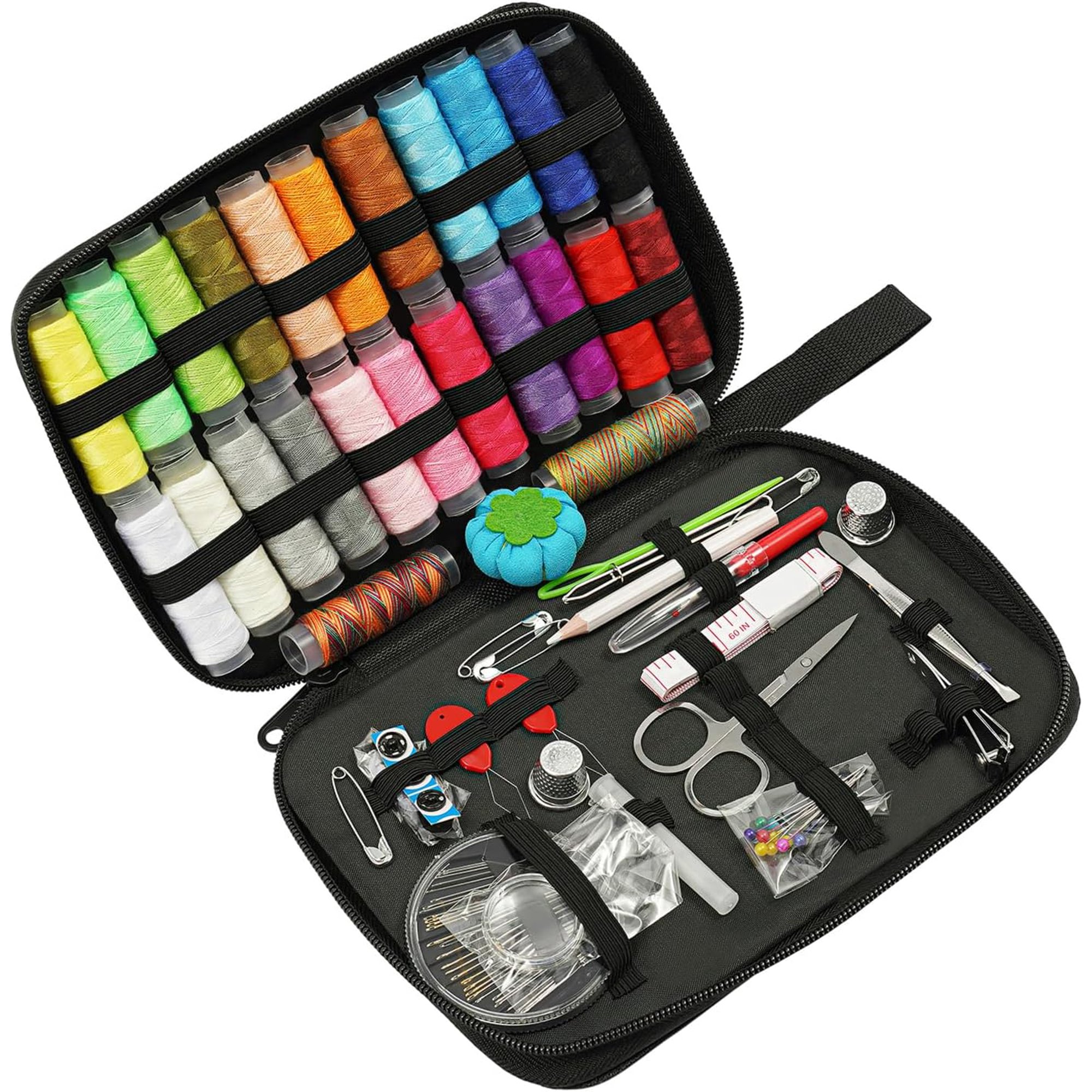 TUWAFE 98 Pcs Portable Sewing Kit | Travel Sewing Repair Set for Quick Fix 98 Pcs Portable Sewing Kit for Adults