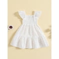 thumbnail image 4 of nvzhuang Toddler Kids Girls Dress Flower Embroidery  A-line Dress Summer Sweet Princess Dress, 4 of 8
