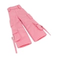 thumbnail image 2 of Pantalones cargo a escala 1:12, accesorio de disfraz para muñecas de 6 pulgadas y figuras de acción femeninas. Rosa, 2 of 9